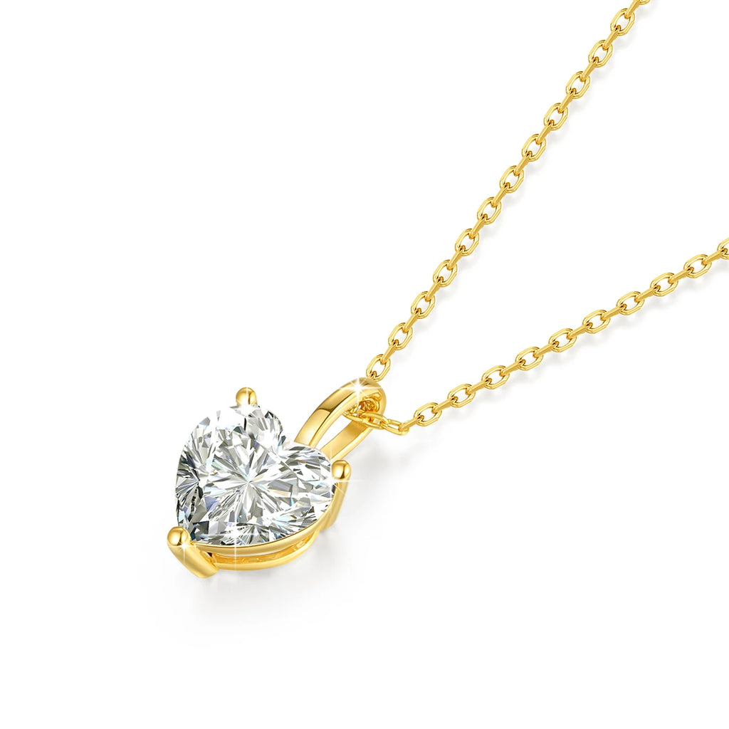SZJinao 14K Gold Heart Cut VVS1 Moissanite Jewelry Set – Ring, Pendant & Earrings, D Color, Certified Wedding & Engagement Gift