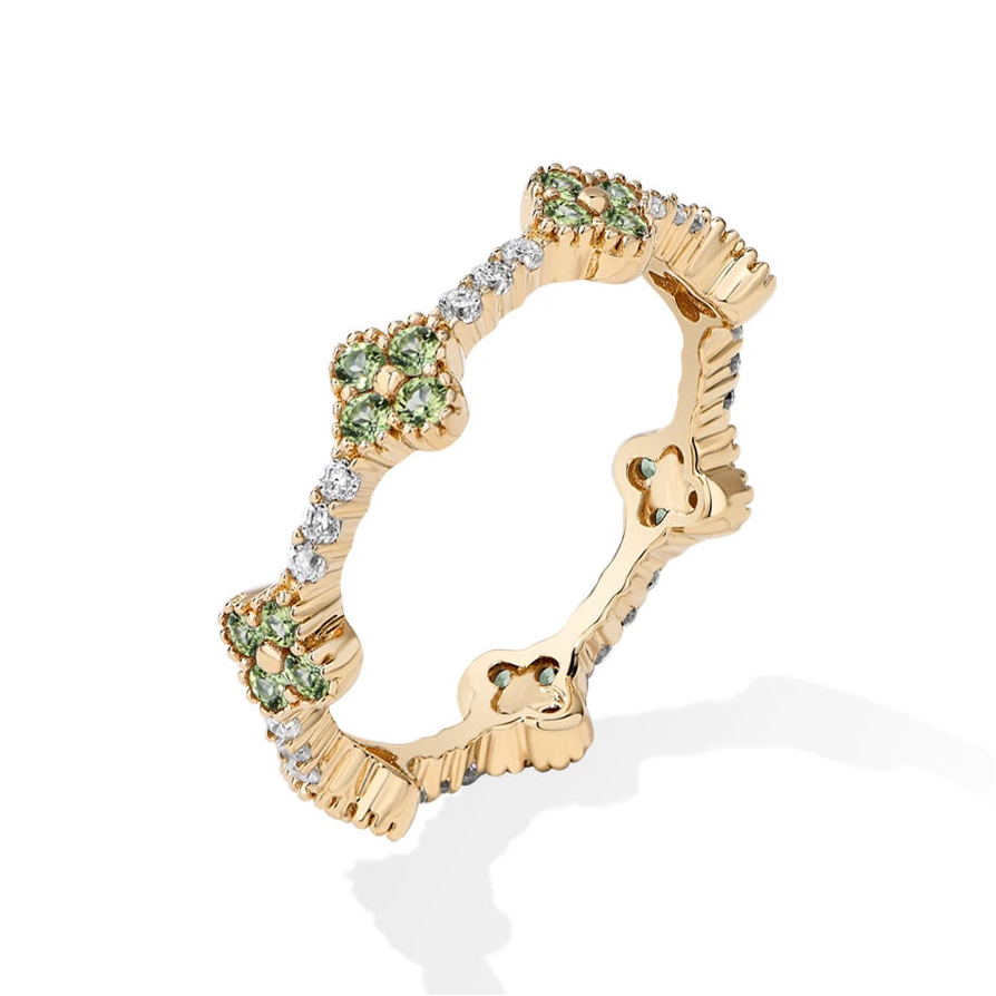 Women’s Moissanite Eternity Ring 925 Sterling Silver Gold Plated Wedding Engagement Band