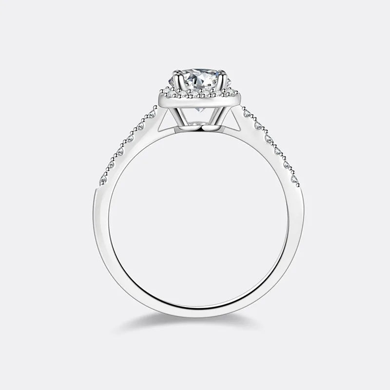 Oval Cut Moissanite Ring Sterling Silver Women Wedding Engagement Jewelry Gift