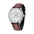 Sobrio, steel case, white dial, brown strap