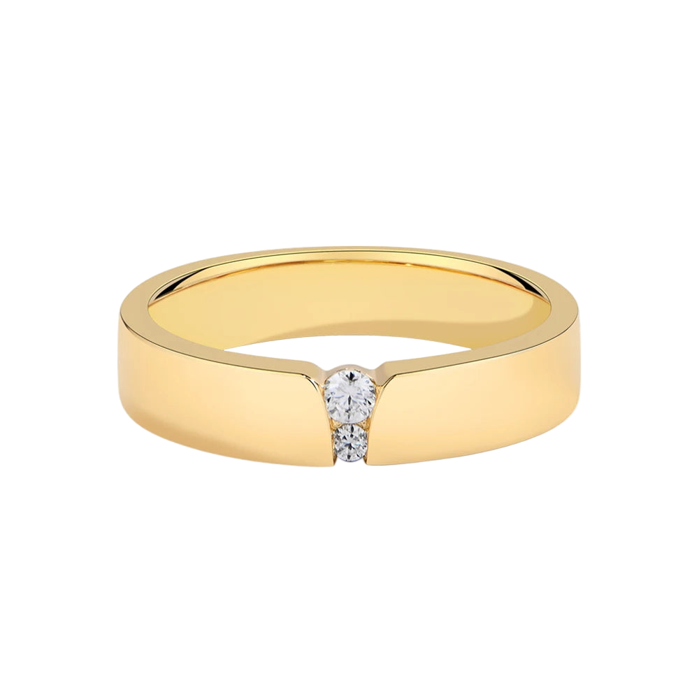 Women and Men Moissanite Couple Rings Brushed Design Sterling Silver Wedding Bands