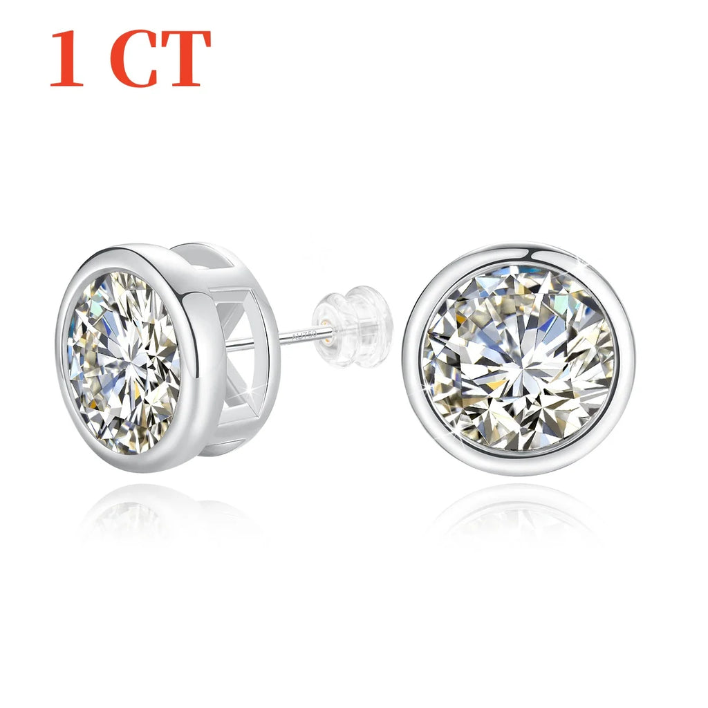 Szjinao 2ct Moissanite Stud Earrings – 18K Gold Mount