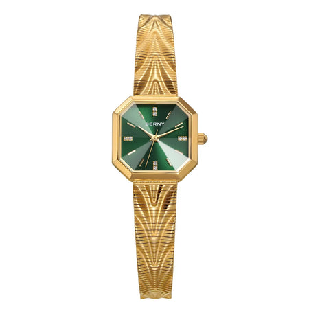 BERNY Gold Watch for Women Octagonal Ladies Quartz Wristwatches Stainless Steel Women Small Gold Watch Luxury Fashion Watches - RoyElite