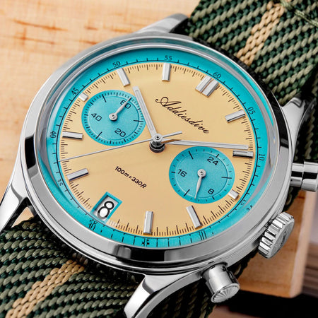 ADDIESDIVE Hot Sale AD2095 Watches For Men Multifunction Chronograph 38mm AR Coating Quartz WristWatches VK64 Waterproof Clock - RoyElite