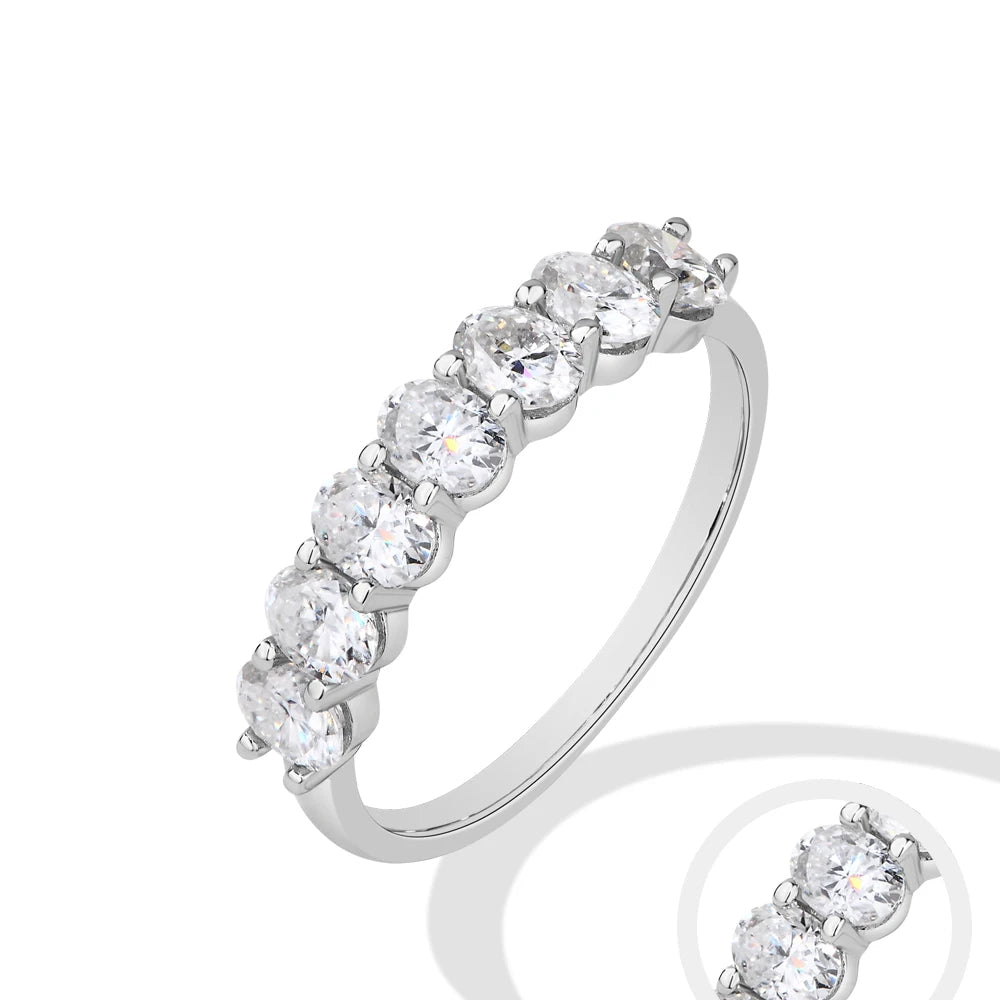 Women’s Oval Cut Moissanite Ring 1.8CT D Color 925 Sterling Silver 18K Gold Plated Band