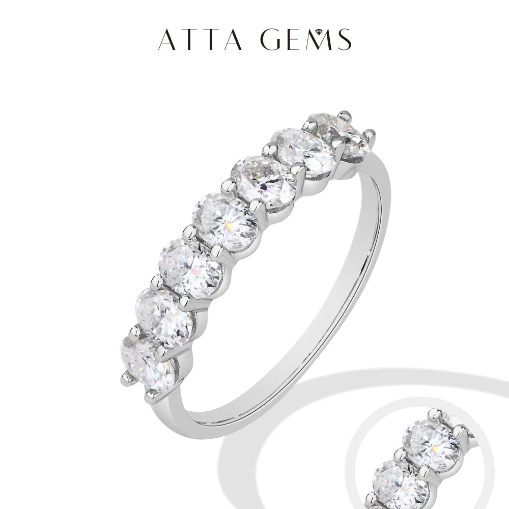 Women’s Oval Cut Moissanite Ring 1.8CT D Color 925 Sterling Silver 18K Gold Plated Band
