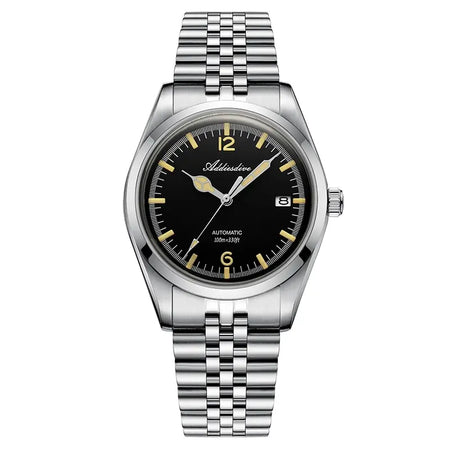 ADDIESDIVE Automatic Mechanical Watch Man Business Leisure Wristwatch NH35 Luxury Silver Luminous Waterproof Watches - RoyElite