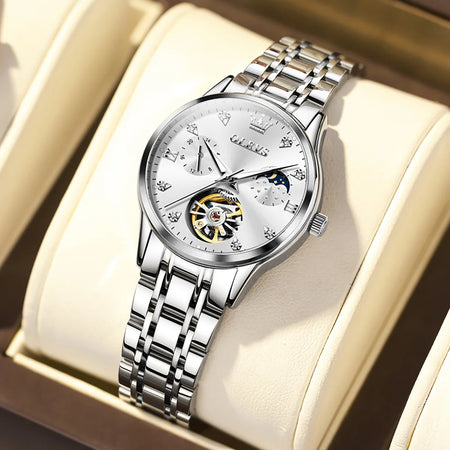 OLEVS Women's Watches Luxury Tourbillon Style Original Automatic Mechanical Watch for Woman Waterproof Luminous Ladies Watch - RoyElite