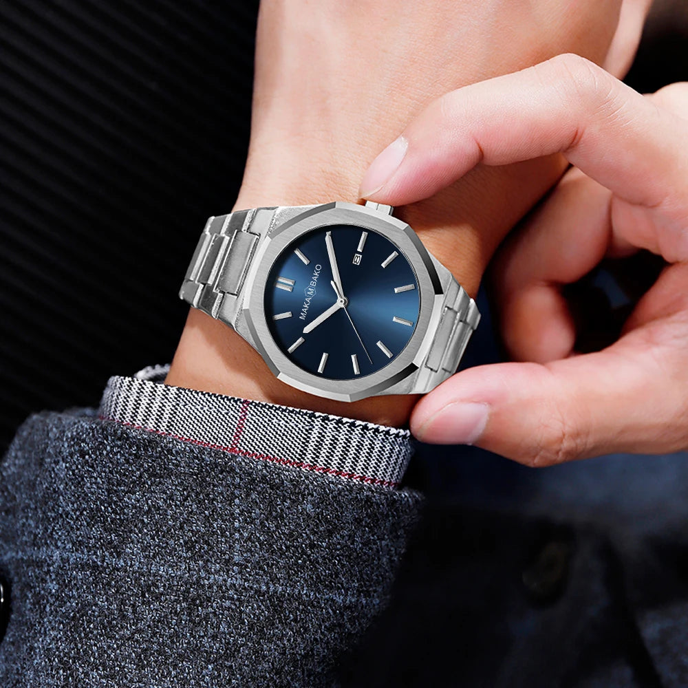 Original Top Brand Stainless Steel Men Wristwatch Classic Business Waterproof Man Black Clock Japan Movement Quartz Mens Watches - RoyElite