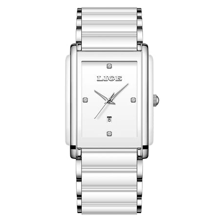 LIGE Fashion Elegant Watch for Women Japanese Movement Ceramics Strap Luxury Ladies Bracelet Quartz Watches Gifts Reloj Mujer - RoyElite