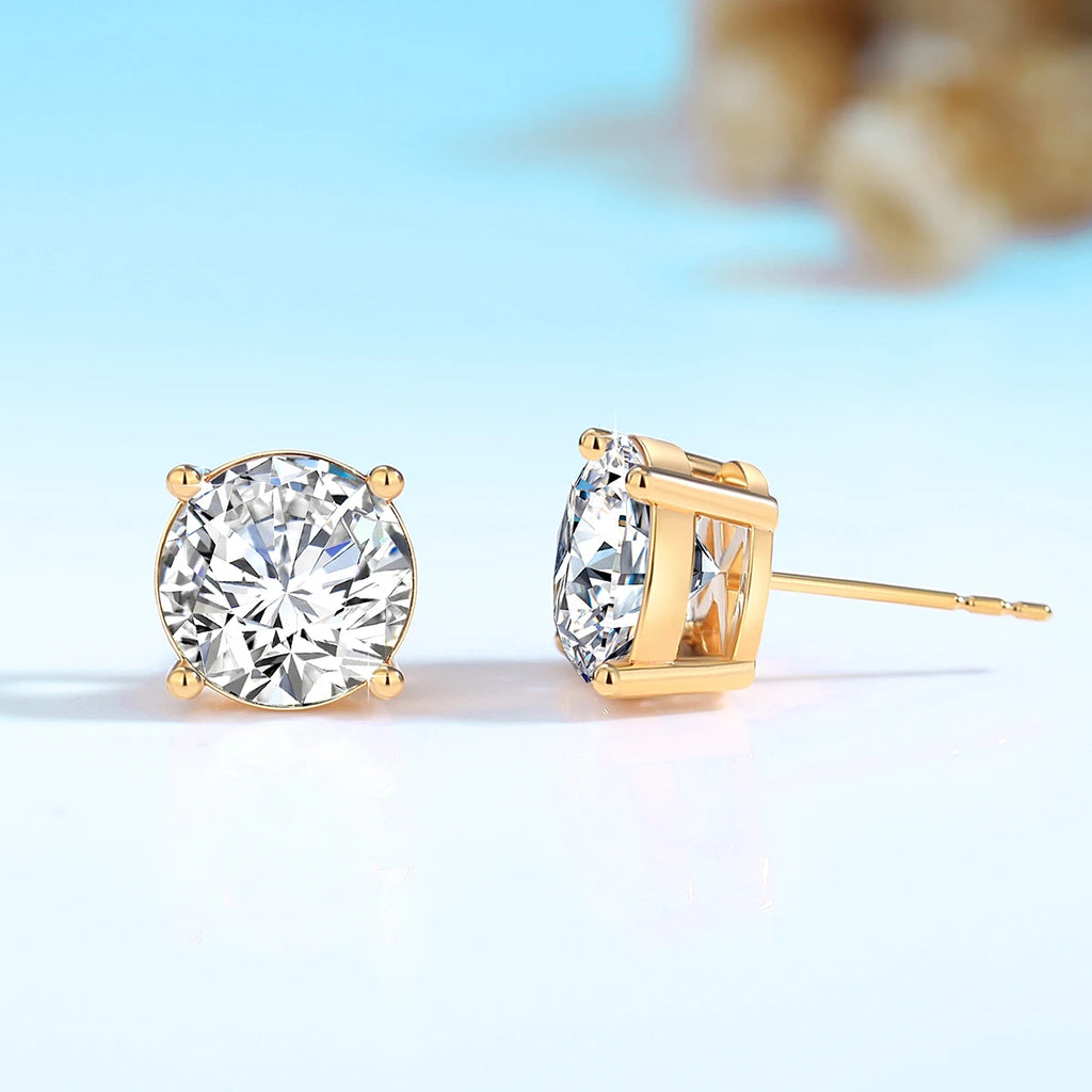 Elegant raft Jewelry D Color Moissanite Stud Earrings – 18K Gold Setting