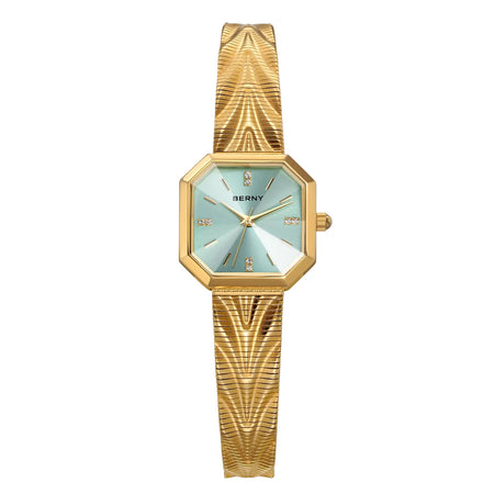 BERNY Gold Watch for Women Octagonal Ladies Quartz Wristwatches Stainless Steel Women Small Gold Watch Luxury Fashion Watches - RoyElite