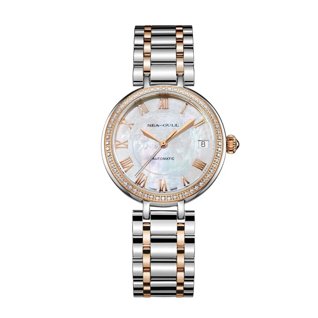 SEAGULL Ultra-Thin Automatic Mechanical Watch for Women – Roman Dial, Sapphire Glass, Holiday-Inspired Design