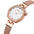 Women's Rose Gold Quartz Watch 30mm Oval Alloy Case Steel Mesh Band 3ATM Water Resistant