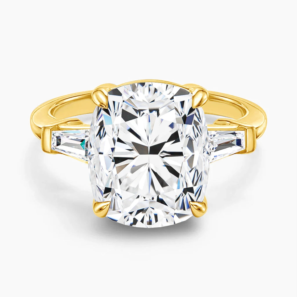 Szjinao 14K Gold Cushion Cut Moissanite Engagement Ring – 8 Carat D Color Certified