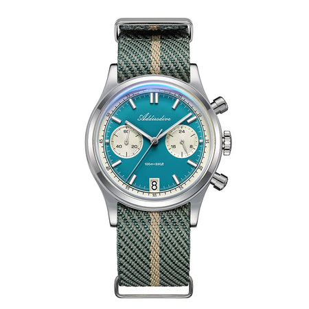 ADDIESDIVE Hot Sale AD2095 Watches For Men Multifunction Chronograph 38mm AR Coating Quartz WristWatches VK64 Waterproof Clock - RoyElite
