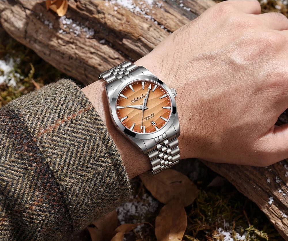 Reloj Duna con degradado café en la muñeca