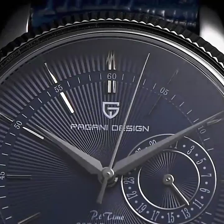 Sobrio dress watch video: dial and strap details. Shows the blue-dial version; see product photos for your selected colour.