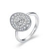 Women’s Round Moissanite Engagement Ring D Color VVS1 925 Sterling Silver White Gold Plated