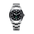 Mechanical diver watch, black dial and bezel, steel bracelet — RoyElite