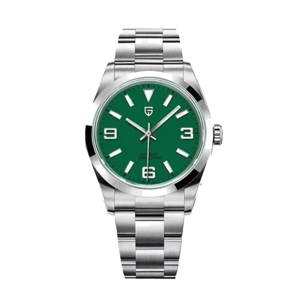 Mechanical diver watch, green dial, 40mm stainless steel case — RoyElite