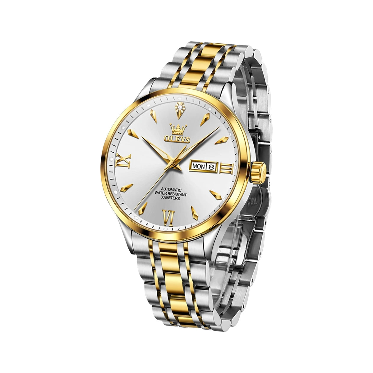Automatic watch, 40mm, gold tone case, dual calendar display — RoyElite