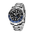 Reloj GMT negro y azul con brazalete de 3 eslabones