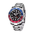 Reloj GMT azul y rojo con brazalete de 3 eslabones