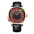 Roulette dial automatic watch, black dial, black leather strap — RoyElite