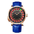 Roulette dial automatic watch, black dial, blue leather strap — RoyElite