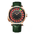 Roulette dial automatic watch, black dial, green leather strap — RoyElite
