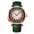 Roulette dial automatic watch, white dial, green leather strap — RoyElite